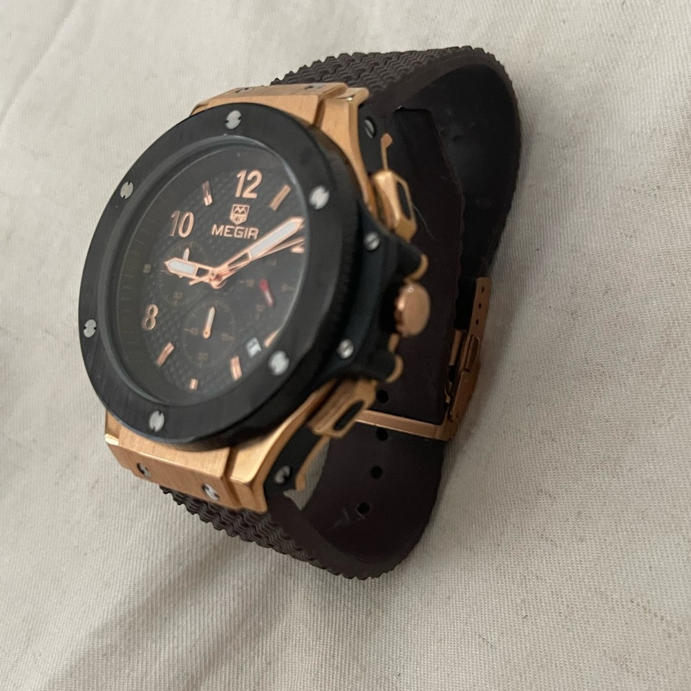 MEGIR Black and Gold Men's Watch